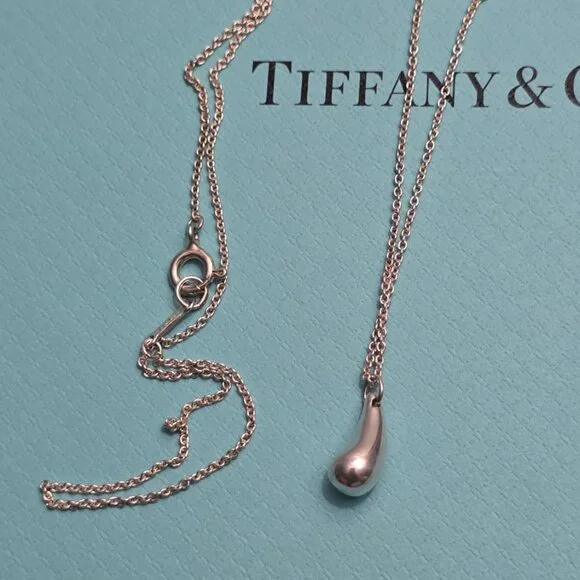 Tiffany & Co. Tear Drop on 16" Chain - Picture 2 of 4